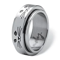 Cat Lady Spinner Ring Black IP Stainless Steel