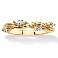 .40 Cttw. 18k Gold-Plated Marquise-Cut Cubic Zirconia Vine Ring