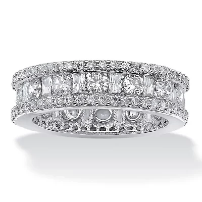 3.22 TCW Cubic Zirconia Eternity Ring Platinum-plated Sterling Silver