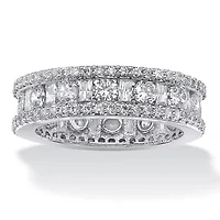 3.22 TCW Cubic Zirconia Eternity Ring Platinum-plated Sterling Silver