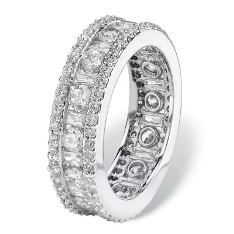 3.22 TCW Cubic Zirconia Eternity Ring Platinum-plated Sterling Silver