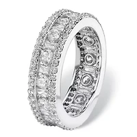 3.22 TCW Cubic Zirconia Eternity Ring Platinum-plated Sterling Silver