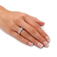 3.22 TCW Cubic Zirconia Eternity Ring Platinum-plated Sterling Silver