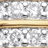 2.05 Cttw. Round CZ Gold-Plated Silver Double-Row Gender-Neutral Eternity Ring