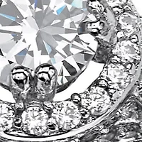 1.67 TCW Round CZ Two-Piece Halo Bridal Set Platinum-plated Sterling Silver