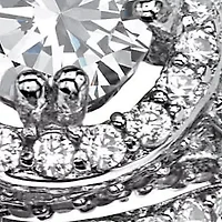 1.67 TCW Round CZ Two-Piece Halo Bridal Set Platinum-plated Sterling Silver