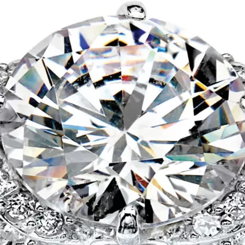 9.22 TCW Round Cubic Zirconia Bridal Set Platinum-Plated with Bonus Buy