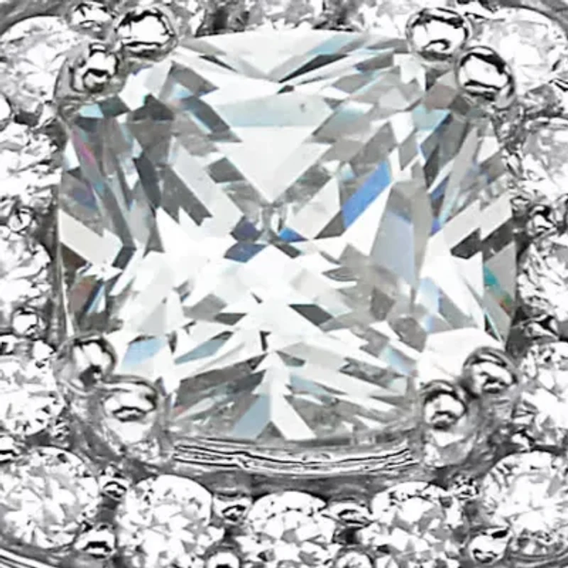 2.62 TCW CZ 2-Piece Halo Bridal Ring Set Platinum-plated Sterling Silver