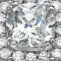 2.62 TCW CZ 2-Piece Halo Bridal Ring Set Platinum-plated Sterling Silver