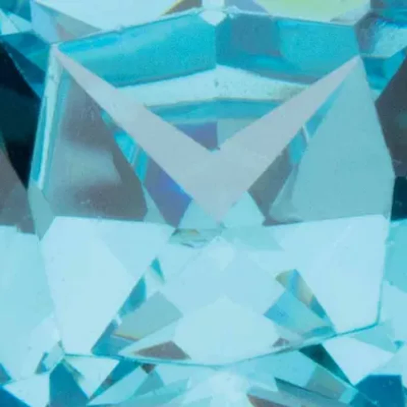 1.89 Ctw Cushion-Cut Blue and White Cubic Zirconia Sterling Silver Milgrain Ring