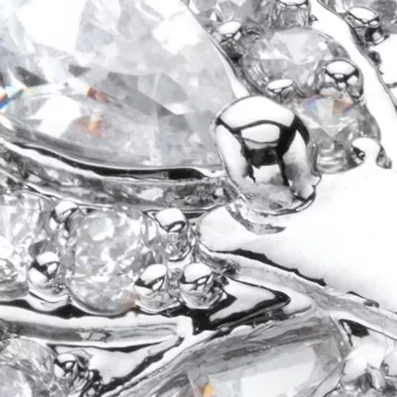 4.32 TCW Multi-Cut Cubic Zirconia Platinum-Plated Bypass Cocktail Ring