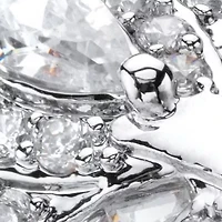 4.32 TCW Multi-Cut Cubic Zirconia Platinum-Plated Bypass Cocktail Ring