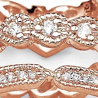 1.55 TCW Cubic Zirconia Five-Piece Eternity Band Set Rose Gold-Plated