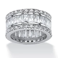 9.34 TCW Cubic Zirconia Eternity Band in Platinum-plated Sterling Silver