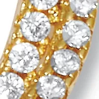 .80 TCW Round CZ Platinum-Plated Ear Concentric Circle Earrings