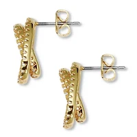 .80 TCW Round CZ Platinum-Plated Ear Concentric Circle Earrings