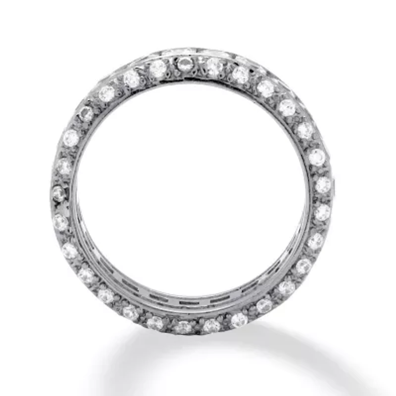 4.17 TCW Princess-Cut CZ Eternity Ring Platinum-plated Sterling Silver