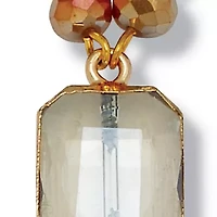 Smoky Crystal Goldtone Drop Necklace and Earrings 2-Piece Set