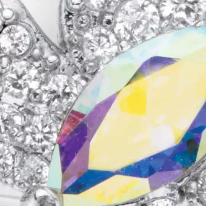 2.31 Cttw. Aurora Borealis Cubic Zirconia Platinum-Plated Butterfly Wrap Ring