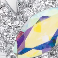 2.31 Cttw. Aurora Borealis Cubic Zirconia Platinum-Plated Butterfly Wrap Ring