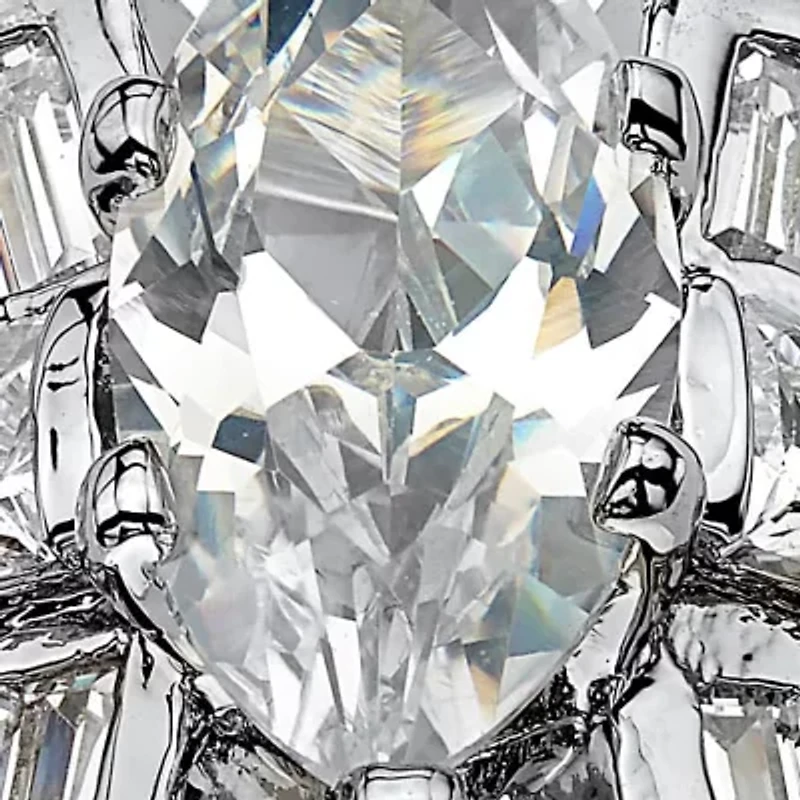 7.87 TCW Marquise-Cut Cubic Zirconia Platinum-Plated Engagement Anniversary Ring