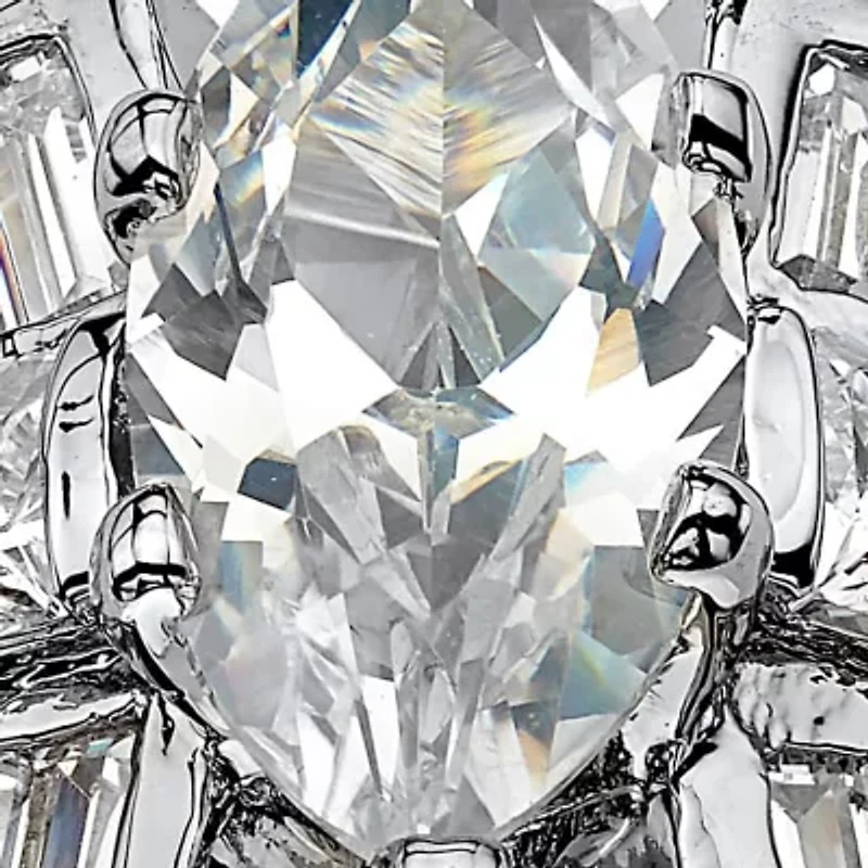 7.87 TCW Marquise-Cut Cubic Zirconia Platinum-Plated Engagement Anniversary Ring