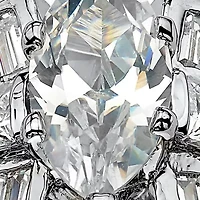 7.87 TCW Marquise-Cut Cubic Zirconia Platinum-Plated Engagement Anniversary Ring