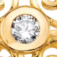 1 TCW Cubic Zirconia 18k Gold Plated .925 Sterling Silver Scroll Eternity Ring