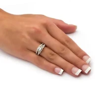 .97 TCW Princess-Cut CZ 2-Pc. Halo Bridal Set Gold-Plated Sterling Silver