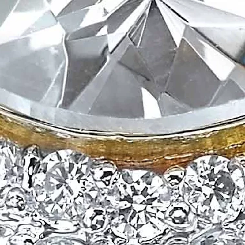 9.88 TCW Cubic Zirconia Gold-Plated Engagement Double Split-Shank Ring