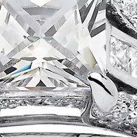 3.06 TCW Princess-Cut Cubic Zirconia Ring Platinum-plated Sterling Silver