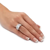 3.06 TCW Princess-Cut Cubic Zirconia Ring Platinum-plated Sterling Silver