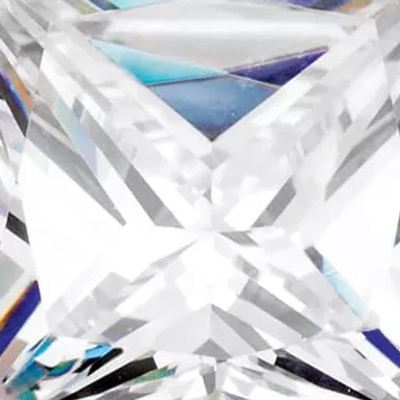 1.12 Cttw. Princess-Cut Cubic Zirconia Platinum-plated Sterling Silver Ring