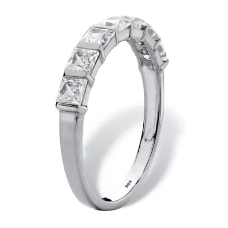 1.12 Cttw. Princess-Cut Cubic Zirconia Platinum-plated Sterling Silver Ring