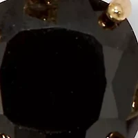 .11 TCW Cushion Cut Genuine Black Spinel and CZ Sterling Silver Hoop Earrings