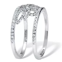 0.46 TCW Round Cubic Zirconia Sterling Silver Butterfly Ring