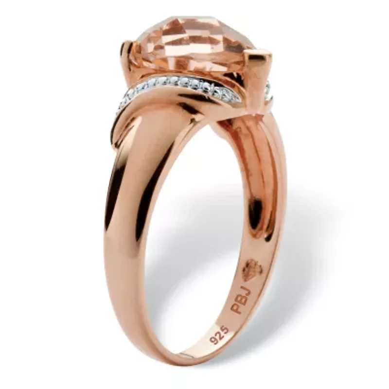 2.25 TCW Heart Cut Simulated Morganite Rose Gold-Plated Sterling Silver Ring
