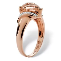 2.25 TCW Heart Cut Simulated Morganite Rose Gold-Plated Sterling Silver Ring
