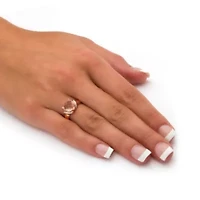 2.25 TCW Heart Cut Simulated Morganite Rose Gold-Plated Sterling Silver Ring
