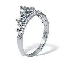 .41 TCW Round Cubic Zirconia Sterling Silver Crown Ring