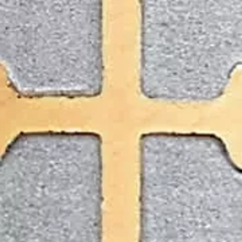 Cross Eternity Band in Stainless Steel and Yellow Goldtone