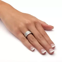 Cross Eternity Band in Stainless Steel and Yellow Goldtone