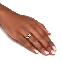 14k Gold-plated and Platinum-plated Two-tone Puzzle Ring