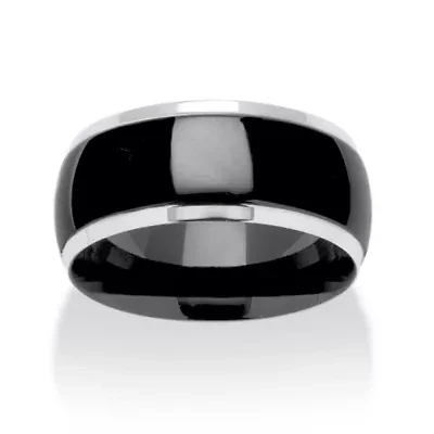 Wedding Band in Stainless Steel and Black Ion-Plated Stainless Steel (10mm)