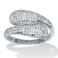 .48 TCW Round Cubic Zirconia Sterling Silver Open Wrap Ring