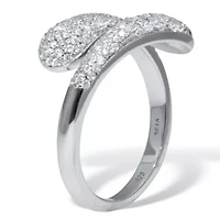 .48 TCW Round Cubic Zirconia Sterling Silver Open Wrap Ring