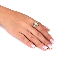 2.72 TCW Marquise Cut Cubic Zirconia Platinum-Plated Ring