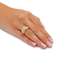 3.36 TCW Round Cubic Zirconia Gold-Plated Sterling Silver Ring