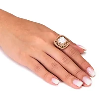 2.65 CW Cushion Cut Cubic Zirconia Rose Ion Plated Bezel Statement Ring