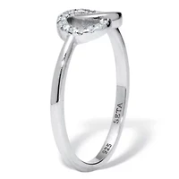 0.07 TCW Round Cubic Zirconia Sterling Silver Eternity Circles Ring